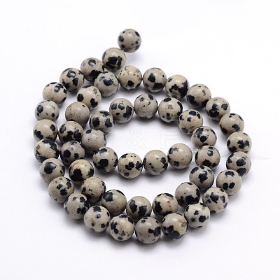 Natural Dalmatian Jasper Round Bead Strands X-G-J303-19-4mm-1