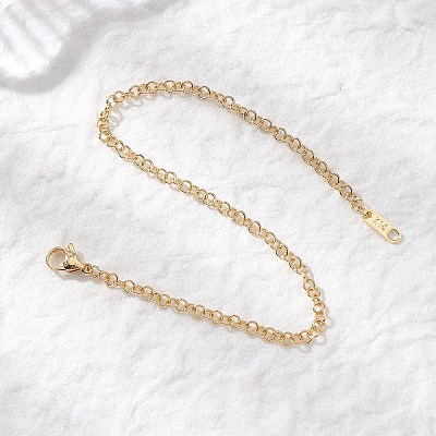 Soldered Brass Rolo Chain Bracelets BJEW-JB12723-1