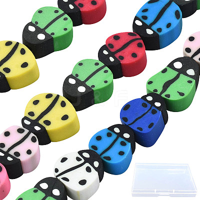 5 Strands Handmade Polymer Clay Beads CLAY-SC0001-45A-1
