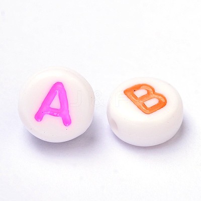 Initial Acrylic Horizontal Hole Beads OACR-E001-20-1