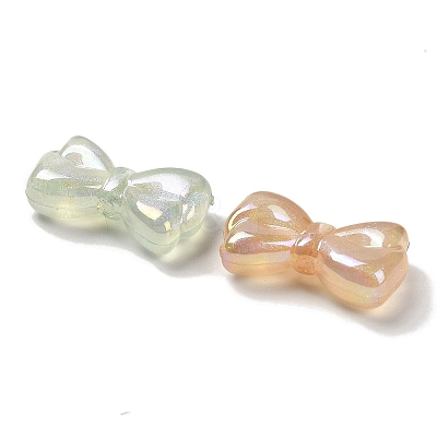 Bowknot UV Plating Luminous Rainbow Iridescent Acrylic Beads LACR-R001-03A-1