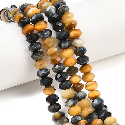 Natural Tiger Eye Beads Strands G-C259-A47-5x8mm-1