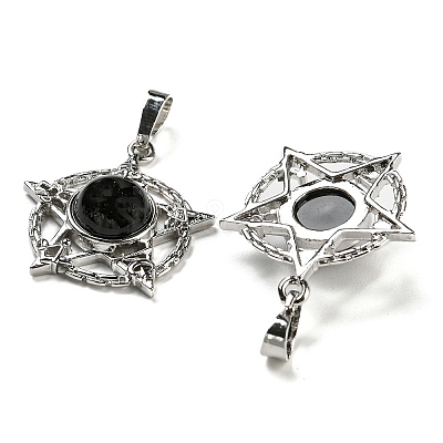 Natural Obsidian Pendants G-P517-01P-05-1