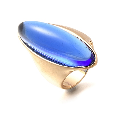 Resin Horse Eye Finger Rings RJEW-R006-01G-05-1