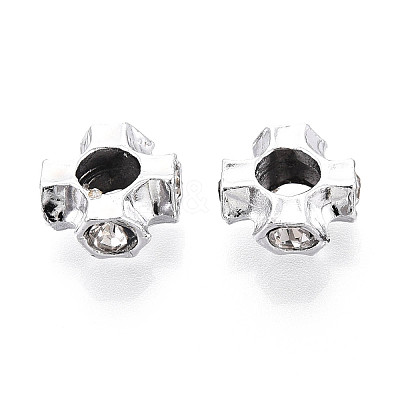 Alloy Rhinestone European Beads FIND-N009-04P-1