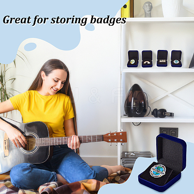 Flocking Plastic Badge Storage Box CON-WH0105-04A-1