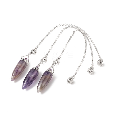 Mixed Gemstone Dowsing Pendulum Pendants G-C051-11P-1