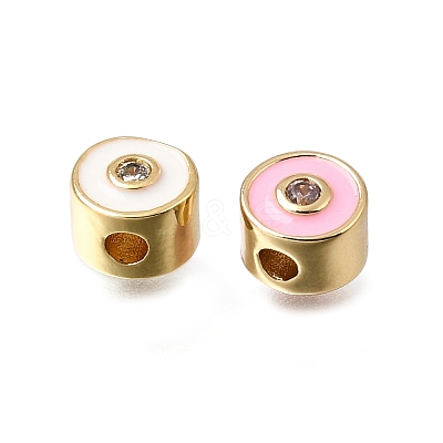 Brass Micro Pave Cubic Zirconia Beads CU-CBA108A-01G-1