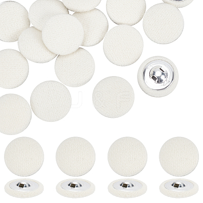 20Pcs Cloth with Aluminum Base Buttons BUTT-NB0001-77B-1