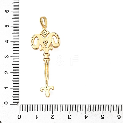 Brass Micro Pave Cubic Zirconia Big Pendants KK-B147-04G-03-1