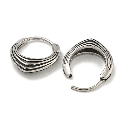 316 Surgical Stainless Steel Hoop Earrings for Women and Men EJEW-D096-20F-AS-1