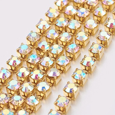 Brass Rhinestone Strass Chains CHC-S6-12C-1