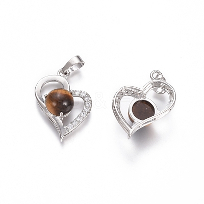Natural Tiger Eye Pendants G-L512-O08-1