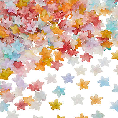 500Pcs Opaque Acrylic Bead Caps OACR-SP0001-16-1