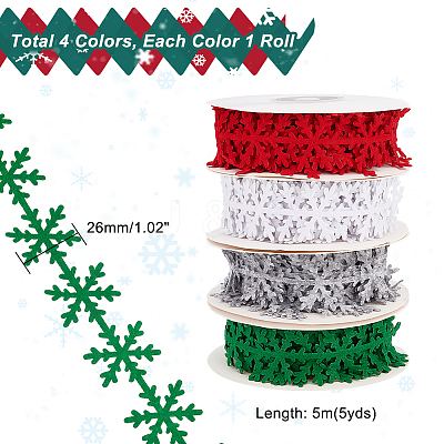 4 Rolls 4 Colors Non-woven Fabrics Cloth Ribbons OCOR-PH0002-22-1