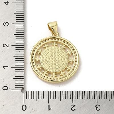 Brass Micro Pave Clear Cubic Zirconia Pendants KK-I708-04C-G-1