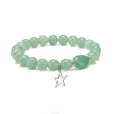 4Pcs 4 Style Natural Green Aventurine & Lava Rock & Synthetic Hematite Stretch Bracelets Set BJEW-JB08481-1