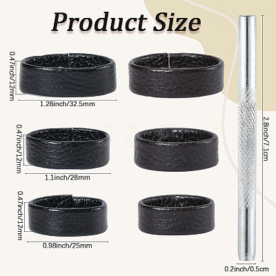 6Pcs 6 Styles Cowhide Leather Loop Keepers FIND-CL0001-61-1