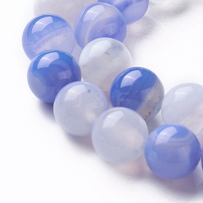 Natural Banded Agate Beads Strands G-P434-09A-A-1