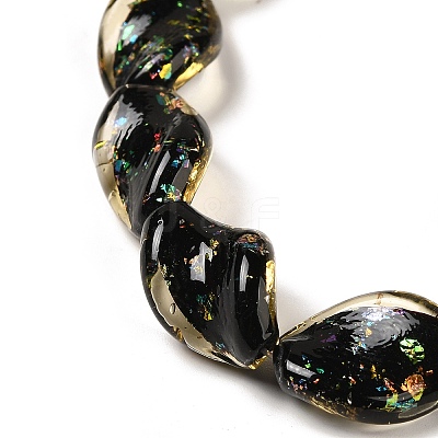 Handmade Dichroic Foil Glass Beads Strands DICH-U001-08C-1