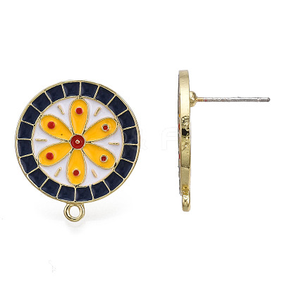 Alloy Enamel Stud Earring Findings PALLOY-N155-113-1