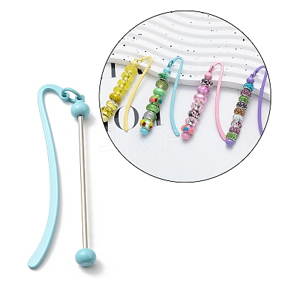 Iron & Alloy Bookmarks with Beadable Bar Pendant AJEW-G055-02A-1