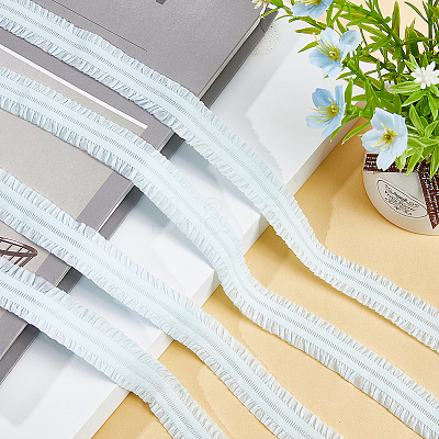 Polyester Ruffled Elastic Cord EW-WH0015-02B-1