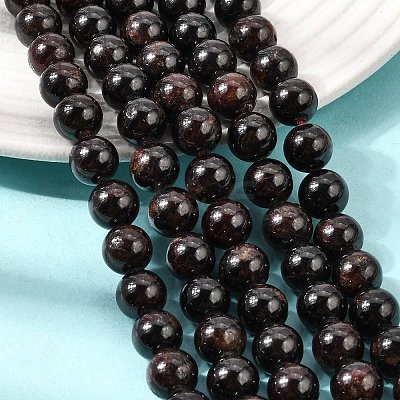 Natural Garnet Gemstone Beads Strands G-R263-9mm-1