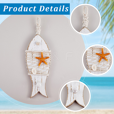Wooden Pendant Decorations AJEW-WH20020-155B-1