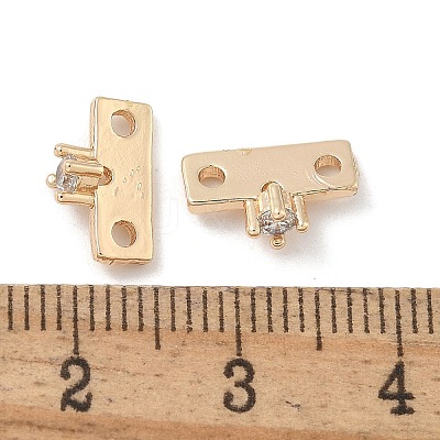 Brass Clear Cubic Zirconia Spacer Bars ZIRC-F141-06LG-1