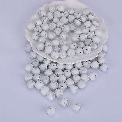 Round Silicone Focal Beads SI-JX0046A-63-1
