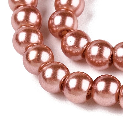 Baking Paint Pearlized Glass Pearl Round Bead Strands HY-Q003-6mm-50-A-1