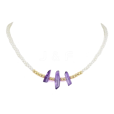 ABS Plastic Imitation Pearl Beaded Necklaces NJEW-JN04859-03-1
