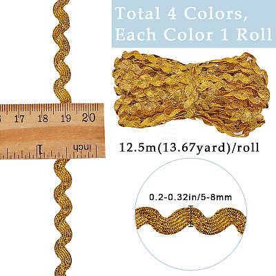 50M 4 Colors Wave Bending Fringe Trim OCOR-GF0003-46-1