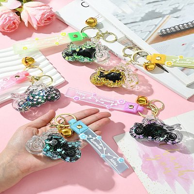 Motorbike Quicksand Acrylic Keychain KEYC-YW00057-01-1