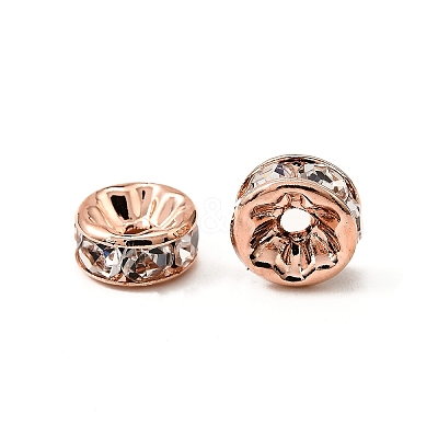 Brass Rhinestone Spacer Beads RB-A014-Z8mm-01RG-NF-1