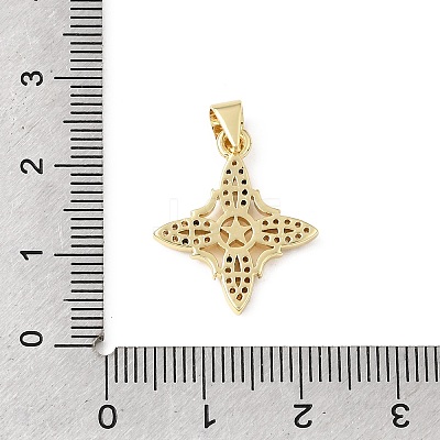 Brass Micro Pave Clear Cubic Zirconia Pendants KK-E799-06F-G-1