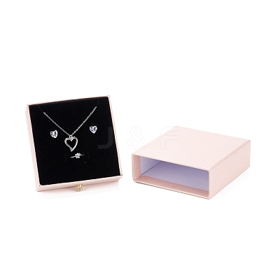 Square Paper Drawer Jewelry Set Box CON-C011-03B-05-1