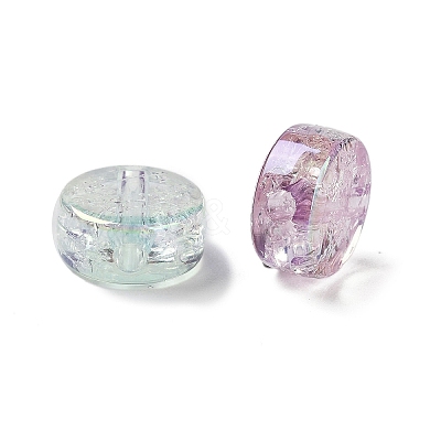 UV Plating Rainbow Iridescent Acrylic Beads X-OACR-F009-07-1
