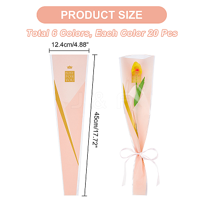 120Pcs 6 Colors OPP Gift Bags ABAG-NB0001-34-1