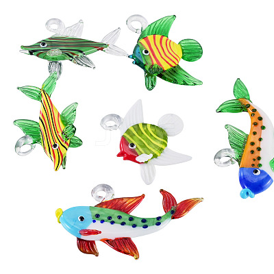 Handmade Lampwork Pendants LAMP-TA0002-76B-1