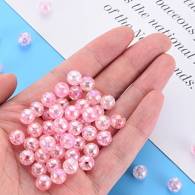 Transparent Crackle Acrylic Beads MACR-S373-66-L04-1