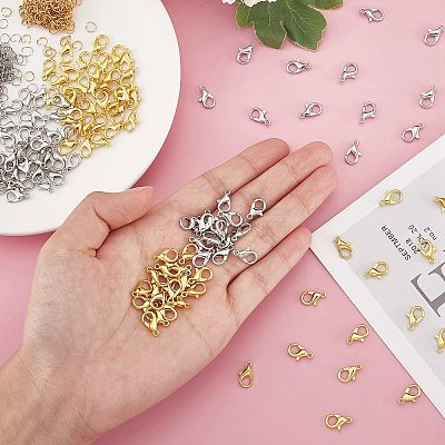 200Pcs 2 Colors Zinc Alloy Lobster Claw Clasps FIND-SZ0001-75-1