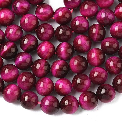 Natural Rose Tiger Eye Beads Strands G-G099-10mm-12-1