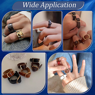 10Pcs 10 Colors Leather Rings RJEW-UN0003-02-1
