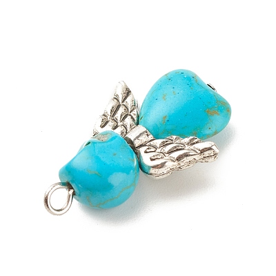 Halloween Dyed Synthetic Turquoise Pendants PALLOY-JF01598-04-1