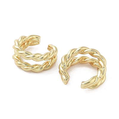 Rack Plating Brass Cuff Ring EJEW-C081-16G-1