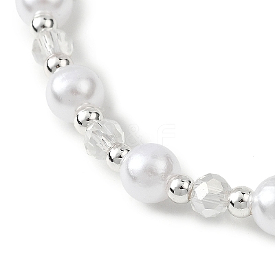 Round ABS Plastic Imitation Pearl Beads Bracelets BJEW-JB12838-1