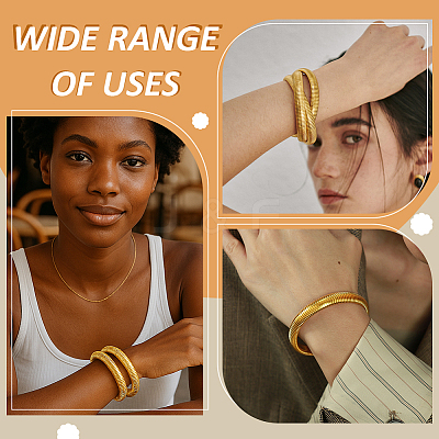 3Pcs 3 Styles Stainless Steel Bangles BJEW-PH0004-54-1