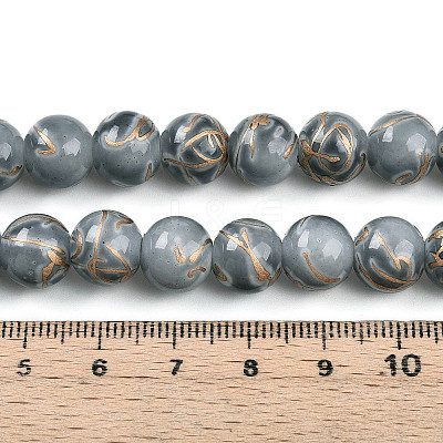 Baking Paint Glass Beads Strands DGLA-N010-10mm-09-1